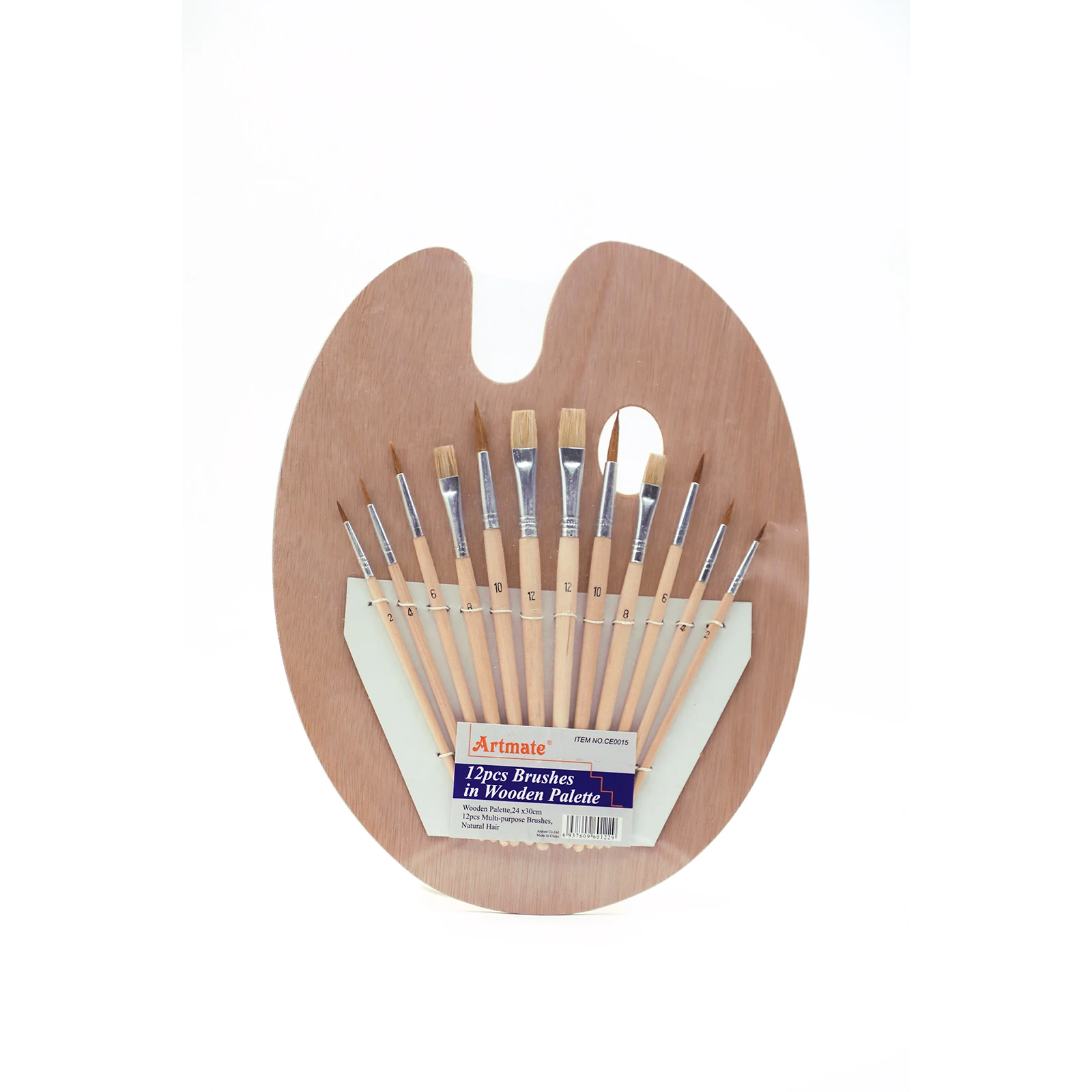 Artmate  Art Paint Brushes Set 12pcs with wooden palette for Acrylic Watercolor Oil Gouache Color,Painting Brush Set,Paint Brush