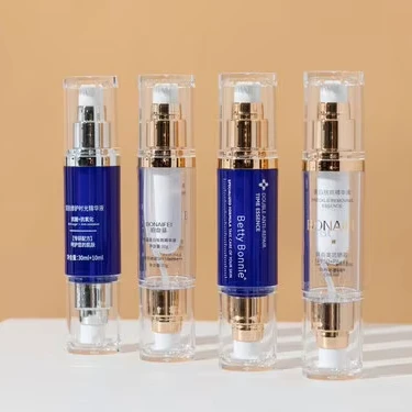 New double head bottle 10+30ml double tube bottle lotion bottle replaceable dropper spray head