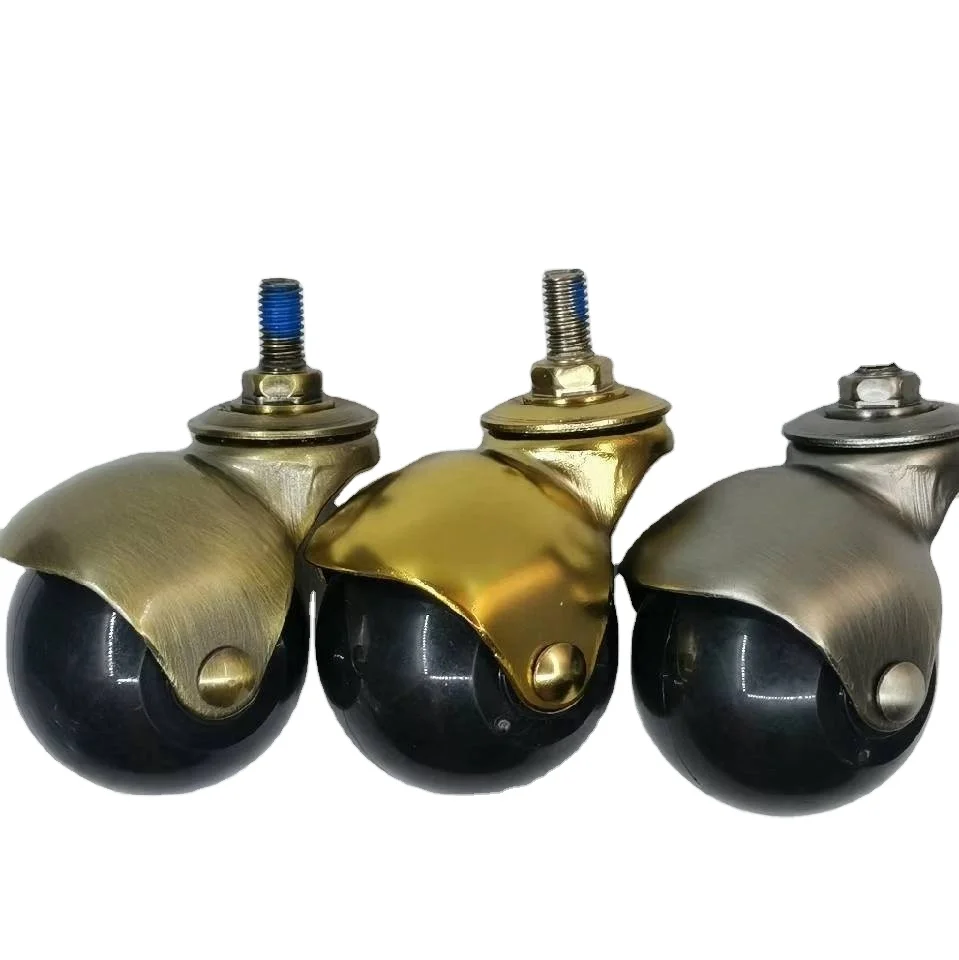 Yellow low duty moving industrial PP  material ball casters