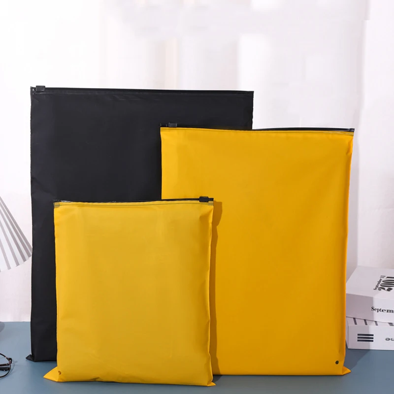 Custom Logo Black Zip Lock Plastic Underwear Zipper Bikini Swimming Clothes Yellow Packaging Bag
