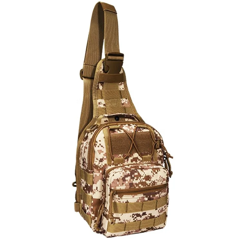 Upgraded Camouflage Sport Chest Bag Softback Tactical Backpack Detachable Strap Zipper PVC Nylon Cycling Outdoor Activities
