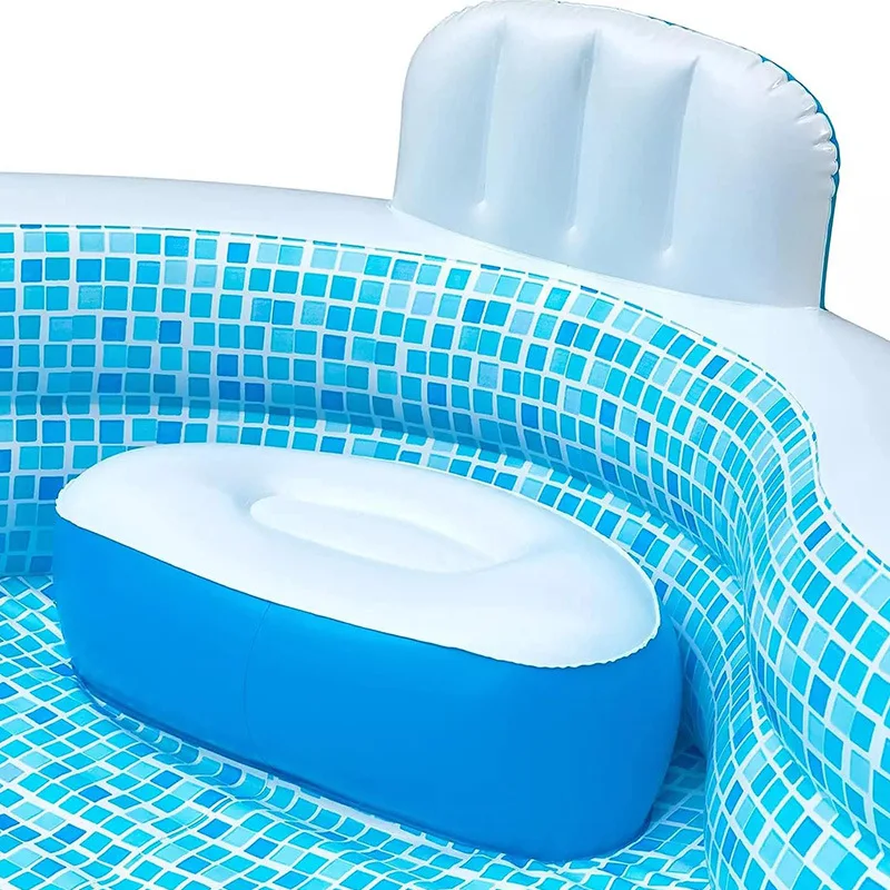 New Product Elegant Family Pool 10 Feet Long 2 Inflatable Seats with Backrests