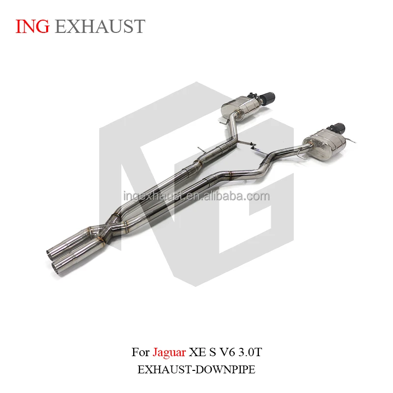 ING Stainless Steel Exhaust Catback For Jaguar XE S V6 3.0T With Muffler Valve Exhaust Turning Exhausted System Auto Performance