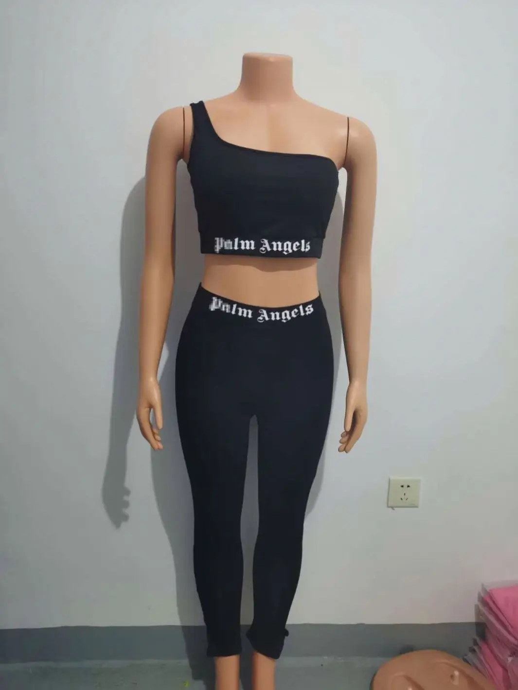 Ladies Street Club Wear Sexy Crop Legging Set Slim Fit wholesale Women Two Piece pants set Outfits palm-angel tracksuit clothing