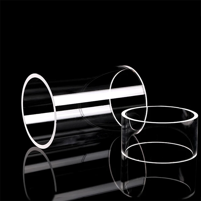 Sale Large Diameter Fused Silica Tube Side Open Transparent quartz tube glass cylinder