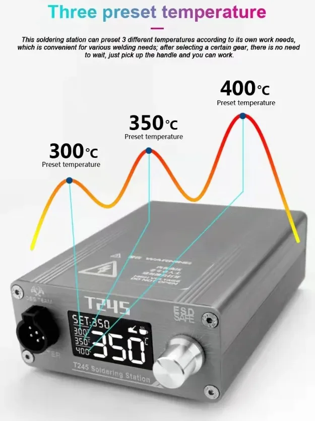 OSS Team T245 Soldering Station 130W LCD Digital Display Rework Stations Universal C245 Soldering Iron Tips PCB SMD Solder Tools
