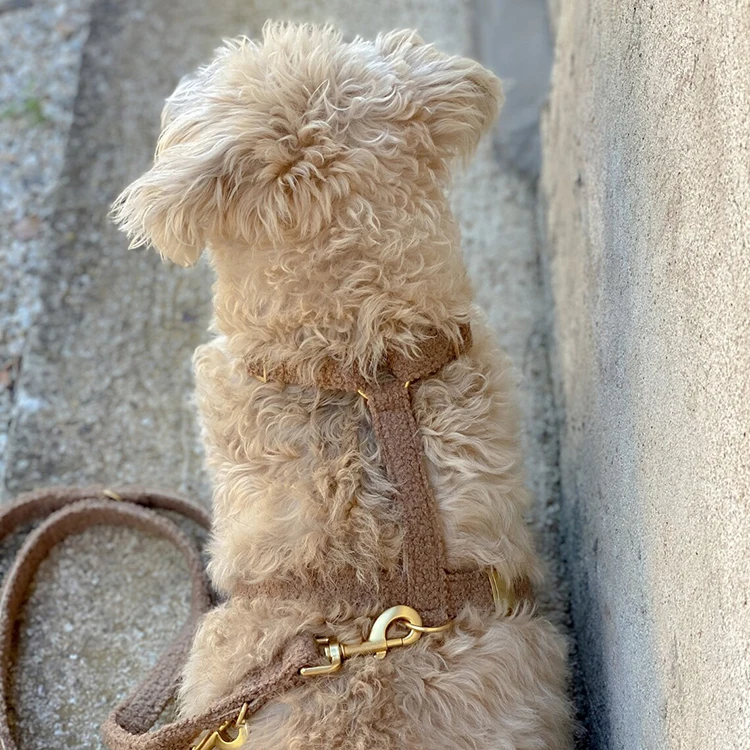 Jixn Manufacture OEM Teddy Wool  Pet Dog Harness No Pull with Metal Buckles