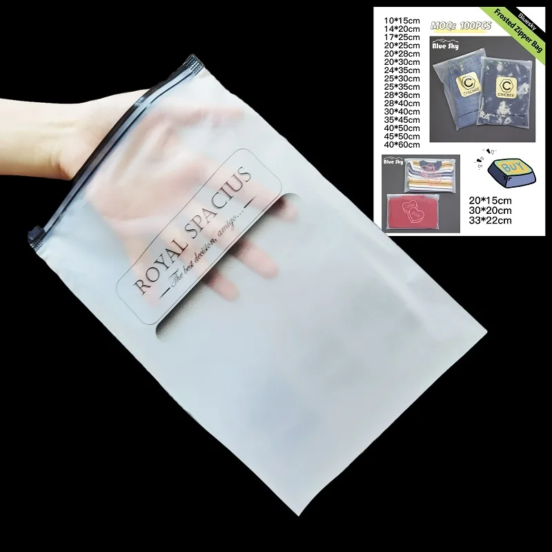 Hot sale Compostable Custom Logo Luxury Underwear Bra Clothing Bags Transparent Poly Zip Seal Zip Lock Packaging PE plastic Bags