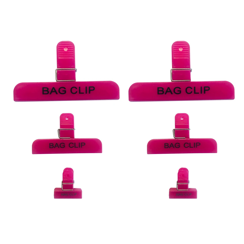 Food Bag Sealing Clamps Printing Sealing Clips Colored Plastic vacuum bag clips set of 6