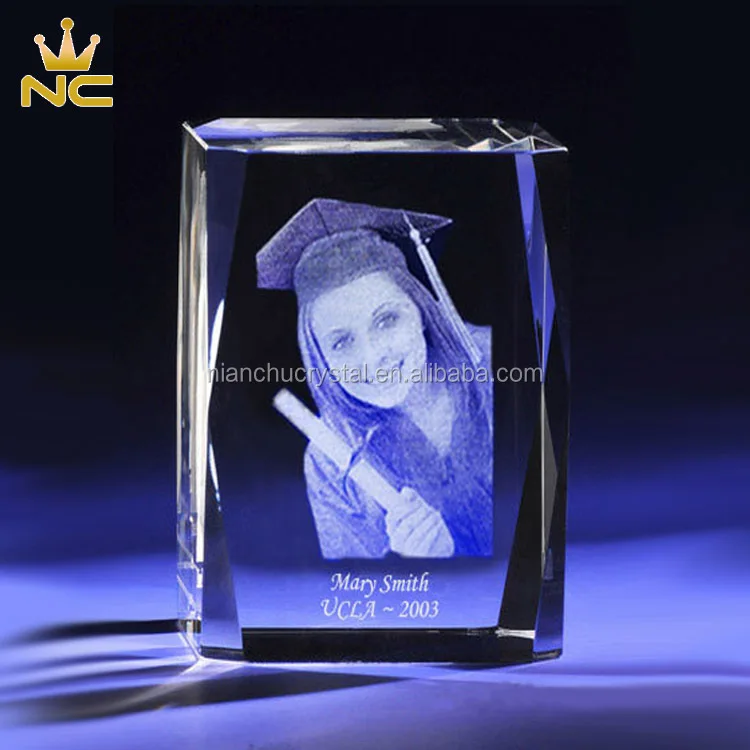 
Clear Diamond Cut Crystal 3d Laser Photo Printing For Crystal 3d Custom Graduation Gifts Favors 