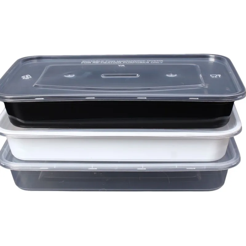 YIAN 1000ml PP Disposable Tableware BPA Free Plastic Dinner Party Camping Picnic Portable Salad Deli Meal Storage Bowl Lunch Box