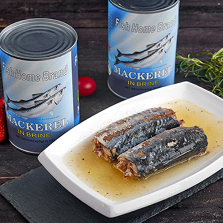 Best Selling Canned Seafood Fillets of Mackerel Fish in Brine 425g