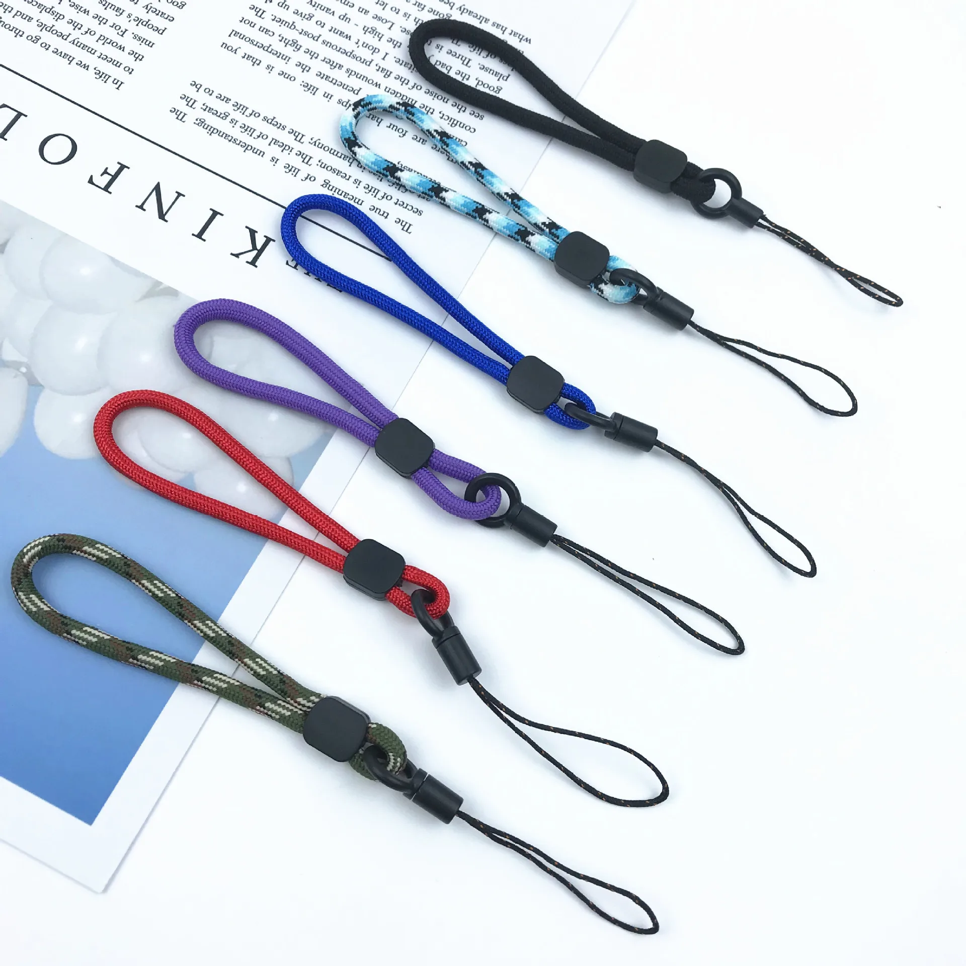 Hot sales Mobile Phone Straps USB Key Short Lanyard Adjustable Walkie Talkie Hand Strap Wrist Rope Audio Anti-lost Lanyard