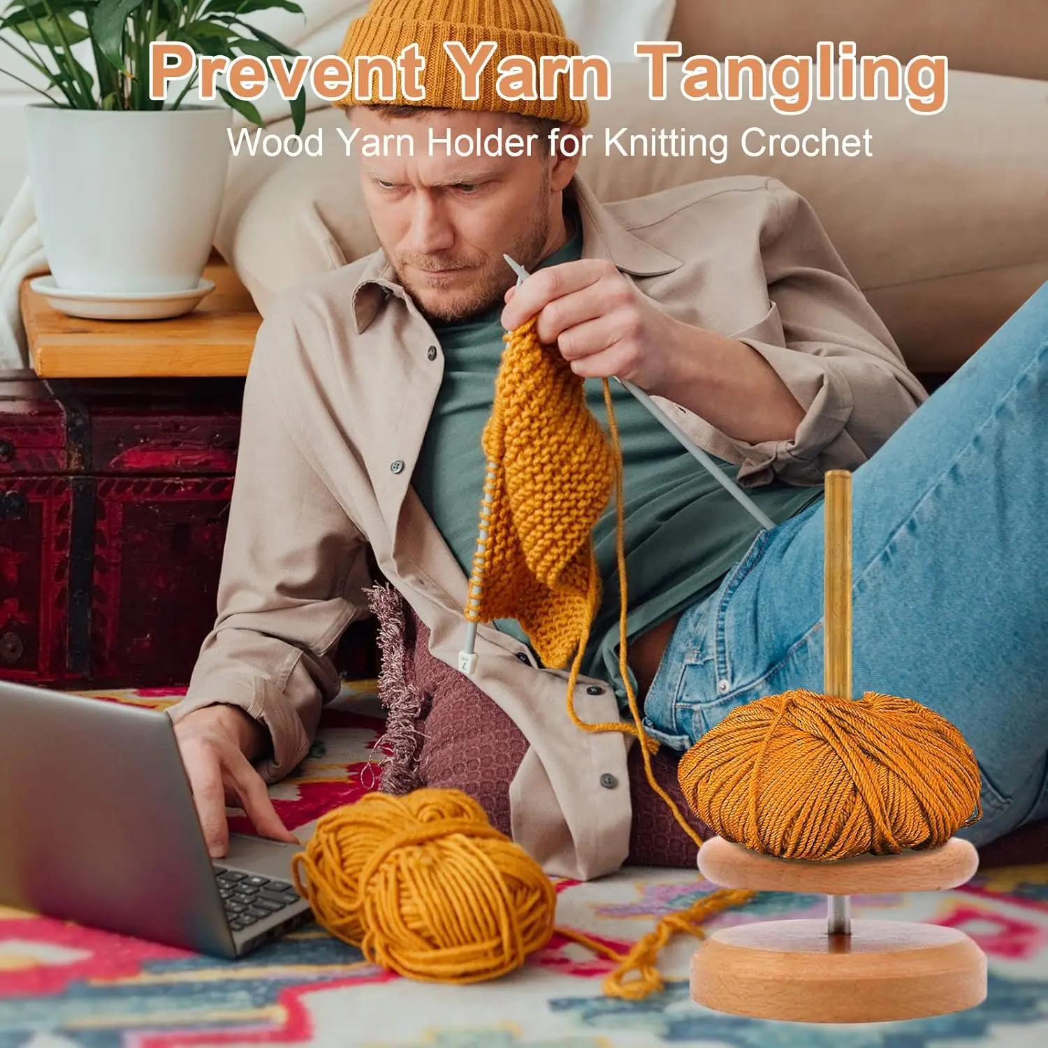 Portable Rotary Spinning Machine Hand Knitting Crochet Wooden Bobbin Holder Yarn Wool Ball Winder Blankets Ladders Racks Other