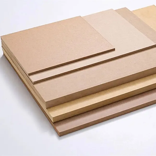 Plain Raw Melamine Laminated 5mm 6mm fiberboard sheet  MDF Woods For Furniture Backboard
