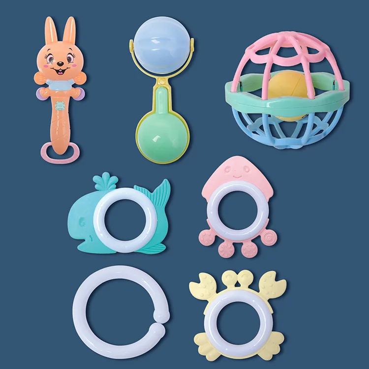 Baby Walking Ringing Bell 7-piece Set Ringing Bell Toy Education Hand Brain Coordinated Rattle Drum Toy