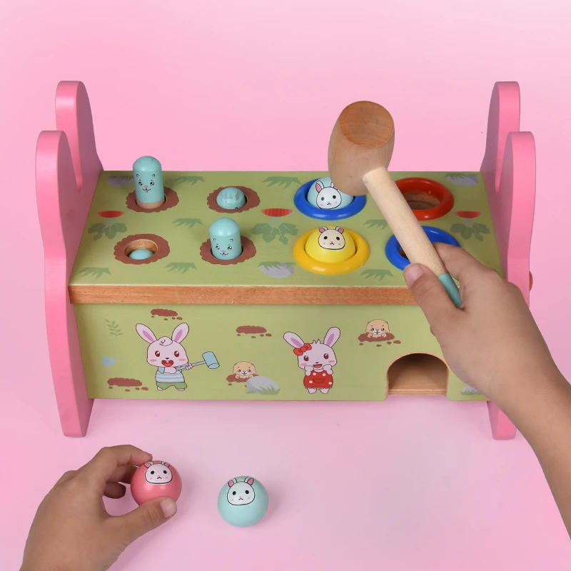 
Mouse Shape Music Function Wooden Pound & Tap Pounder toy wooden pounding game hammer toys for kids 