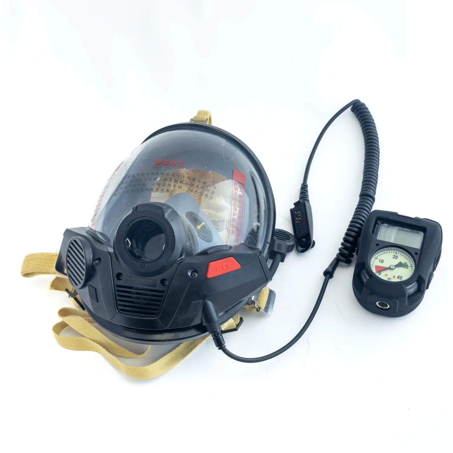 CE Full Face Mask with Digital Display Pressure Gauge SCBA Communication System