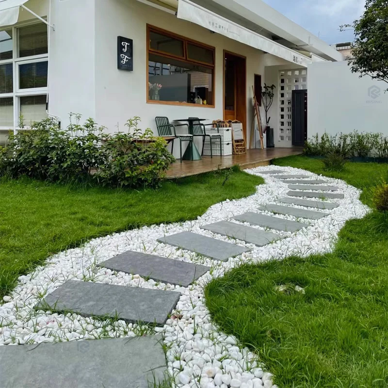 Natural White Polished Pebble Stone White River Rock Cobble Landscaping Stone For Garden