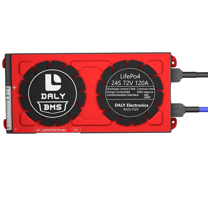 Daly 3.2v Lifepo4 Bms 72v 24s 120a Waterproof Bms Controller UART For Electric Car Tricycle Solar Energy Storage Inverter