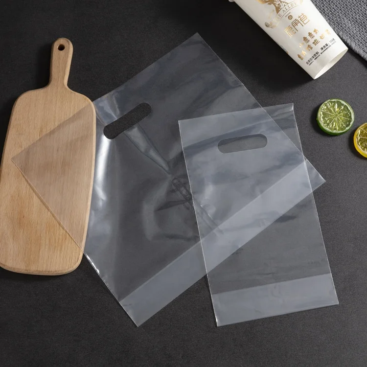 LDPE высокая прозрачная вырезанная ручка пластиковые чашки для напитков пакеты пузырьки чай кофе сумки переноски