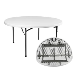 Cheap Hot Sale Outdoor picnic folding table With Metal Folding Legs portable Plastic round Folding Table