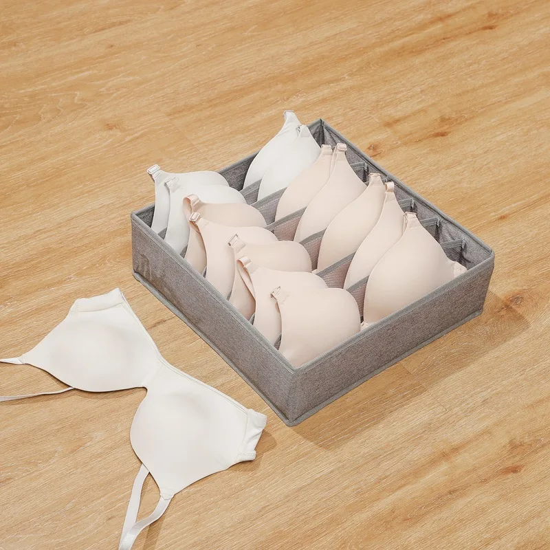 Wholesale Household Cloth Art Drawer Type Compartmentalized Folding Organizer Box Bra Underwear Socks Clothing Storage Box