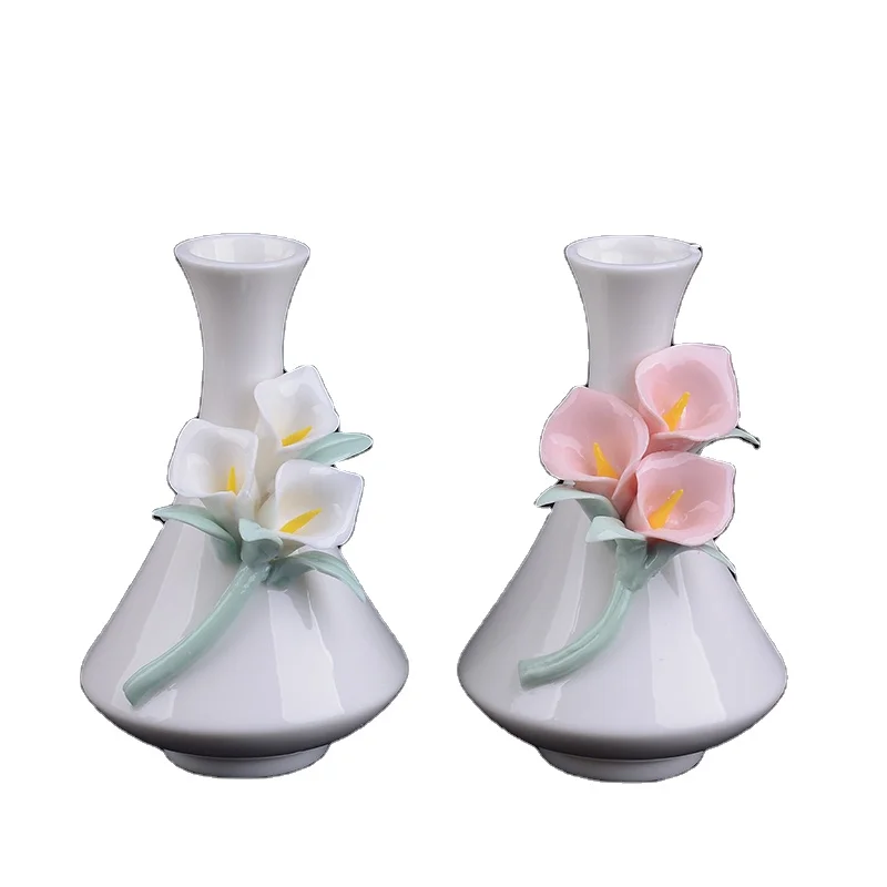 Ceramic vase pure handwork ceramic flower on plant pot ceramic calla narcissus lotus handcraft