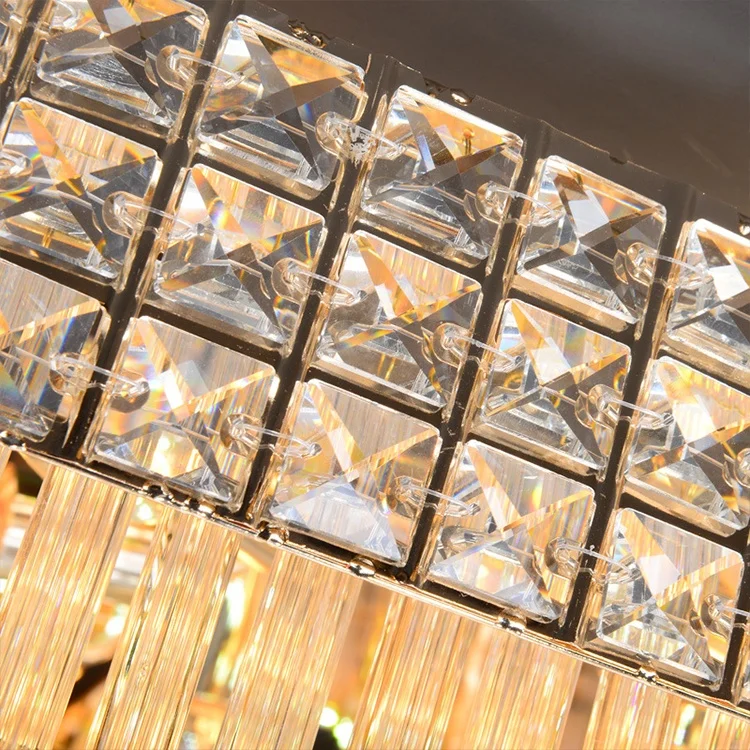 Luxury Home Hotel Decorative Crystal Shade Led Hanging Lamp Modern Nordic Ceiling Lighting Chandelier For Living Room