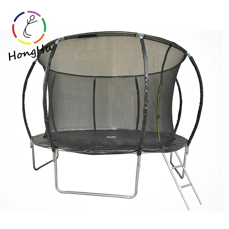 Honghu Eco Friendly Trampolines Park Ground Garden Bounce Family Entertainment Round Trampoline With Safety Enclosure