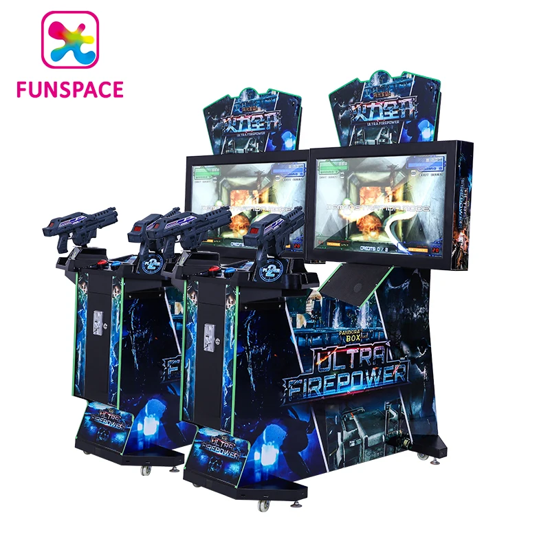 Новый стиль Funspace 2 игрока 42-дюймовый ЖК-видеопистолет игра для уничтожения инопланетян симулятор стрельбы консоль
