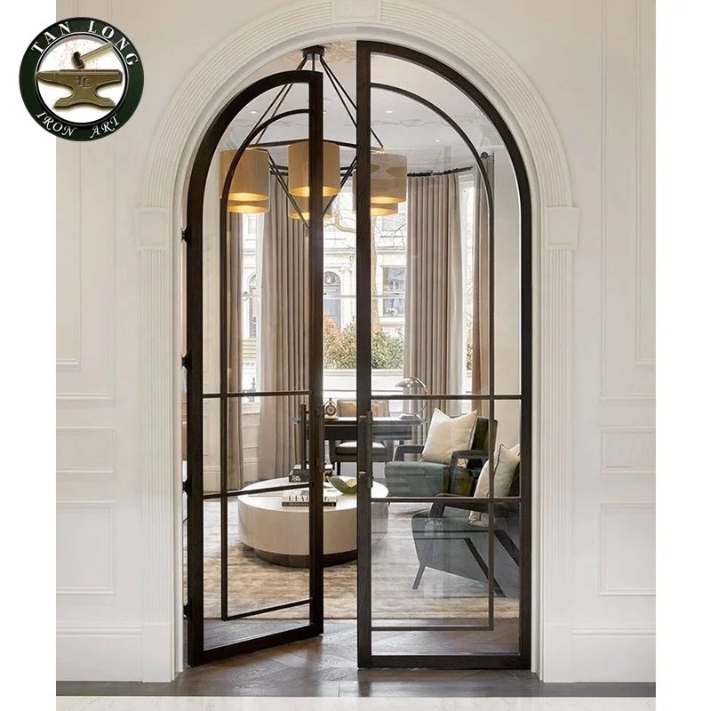 latest design iron doors wrought iron front glass door exterior double glass door