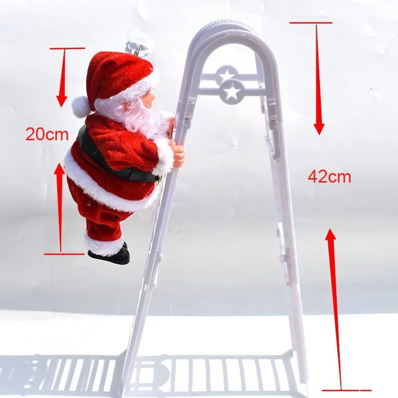 Toy Kids Novelty Plush Electric Cartoon Figure Christmas Gifts Ladder Climbing Santa Claus