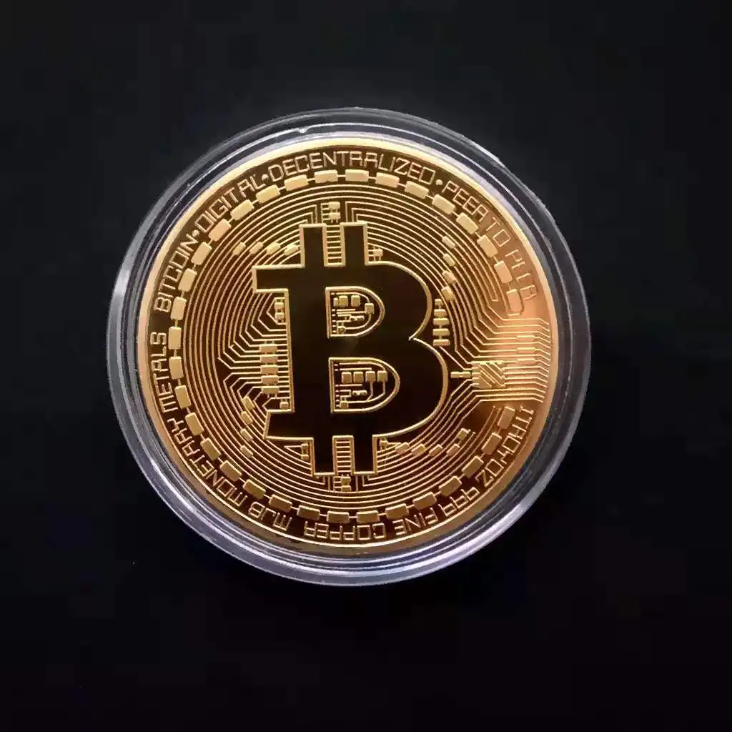  Коллекционная монета для биткоина позолоченная из цинкового сплава Биткоин высокого качества