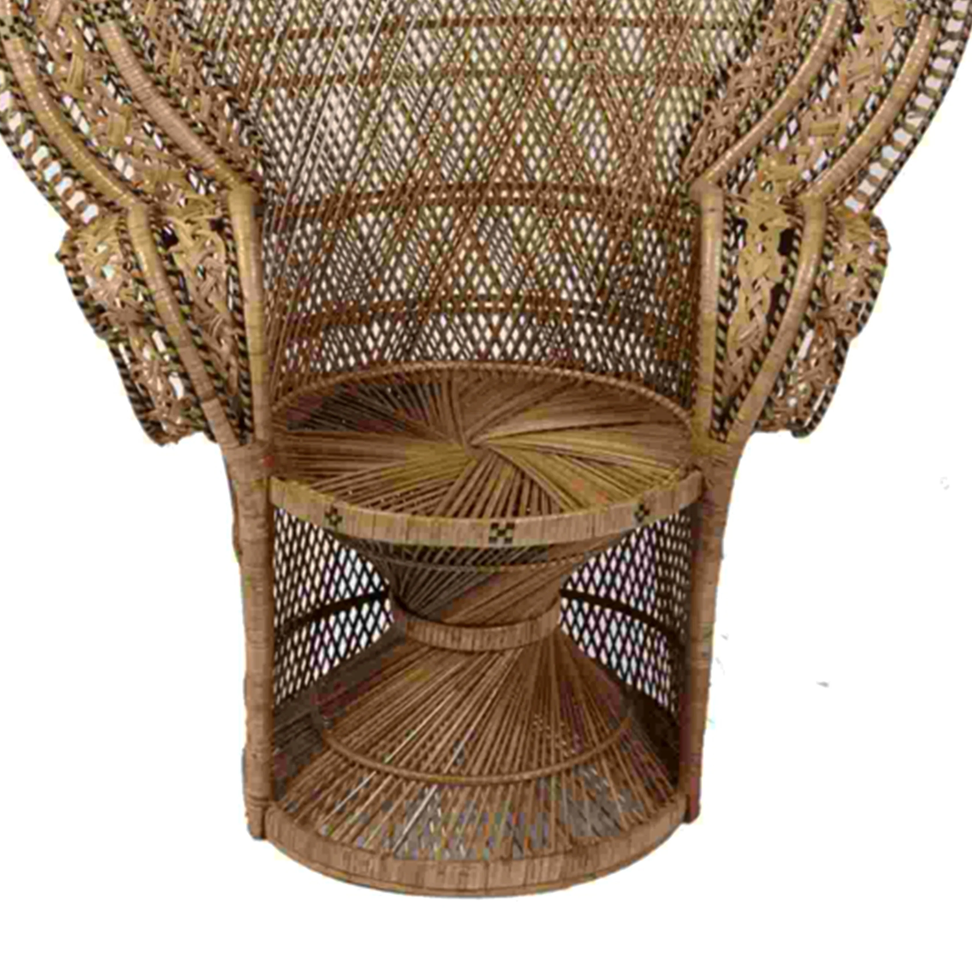 New Product Madina Peacock Rattan Chair Unique Shape with Light Brown For Home Furniture