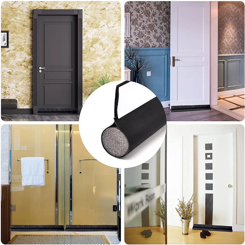 Door Draft Stopper Weather Stripping Sweep Adjustable Under Door Draft Blocker Insulator Suitable for Interior Exterior