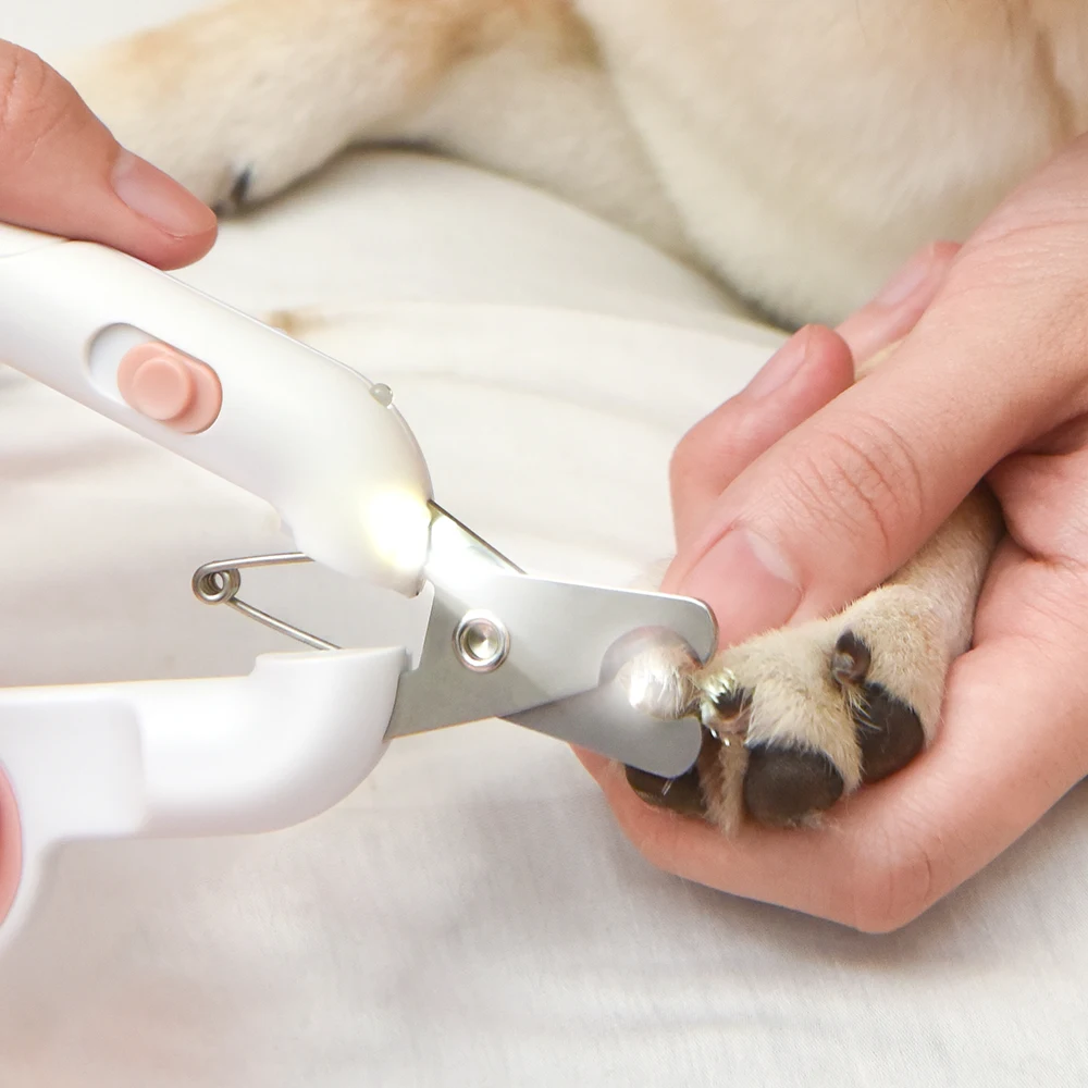 LED Light stainless steel dog nail clipper dog clipper cat grooming tool pet nail clipper