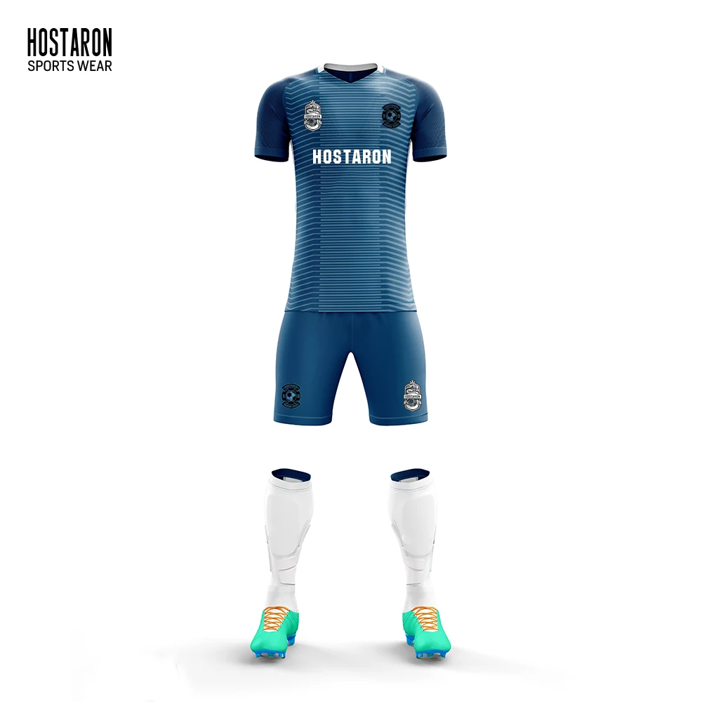 HOSTARON Sublimation Football Kit With Accessories Football Shirt Maker Cheap Sports T Shirt Custom Design Soccer Jersey Uniform