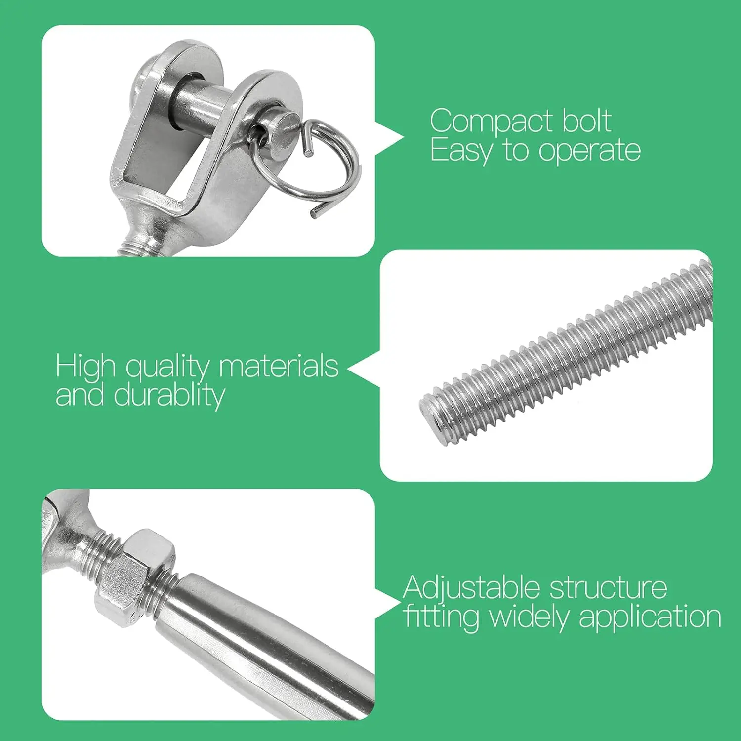 M6 Turnbuckle Stainless Steel Jaw and Jaw Turnbuckle