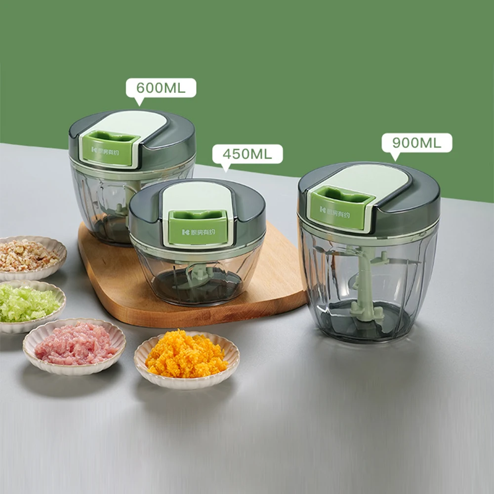 Hot sell newly mini hand pull food mincer vegetable chopper rotating slicer