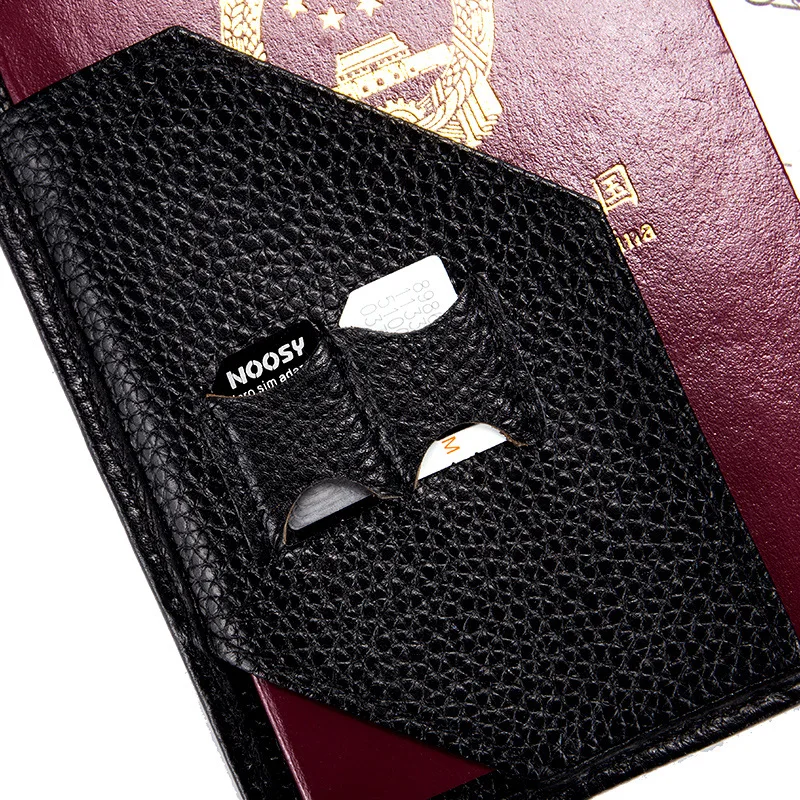 AL995 RFID travel water resistant black family designer custom leather passport wallet id business credit card holder