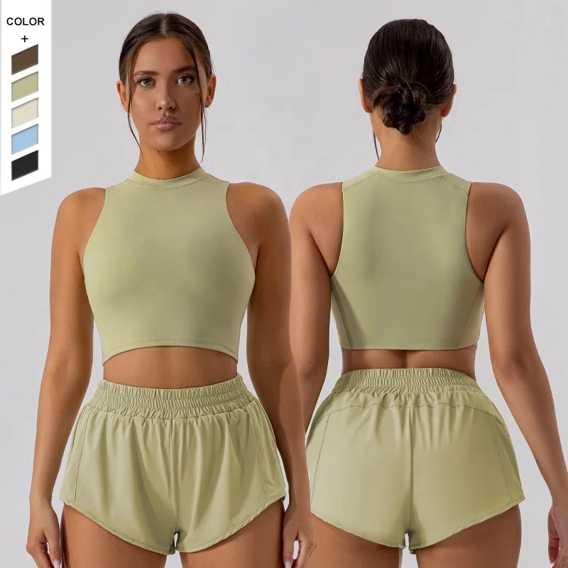 2024 Hot selling New Spicy Girl Pure Desire Loose Shorts Set Tank Top Slim Fit Sports and Leisure Set for Women