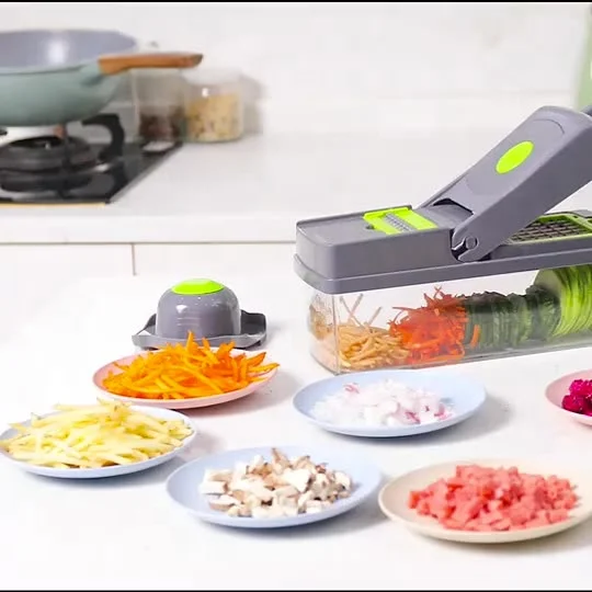 Кухонная многофункциональная ручная овощерезка Mandoline 12 в 1 безопасный ручной измельчитель для салата лука овощей