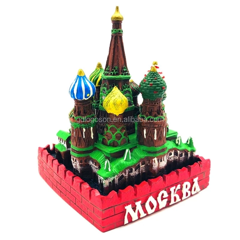 Russia St Basil Cathedral Plates Souvenir Set Moscow Matryoshka Fridge Magnets Keychain Custom Moscow City Souvenir Gifts