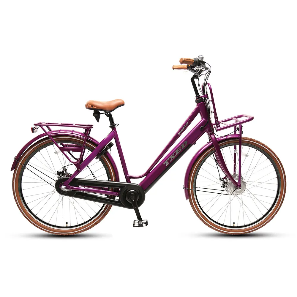TXED 28 inch tire lady electric city bike 36V front hub motor cargo electric bike
