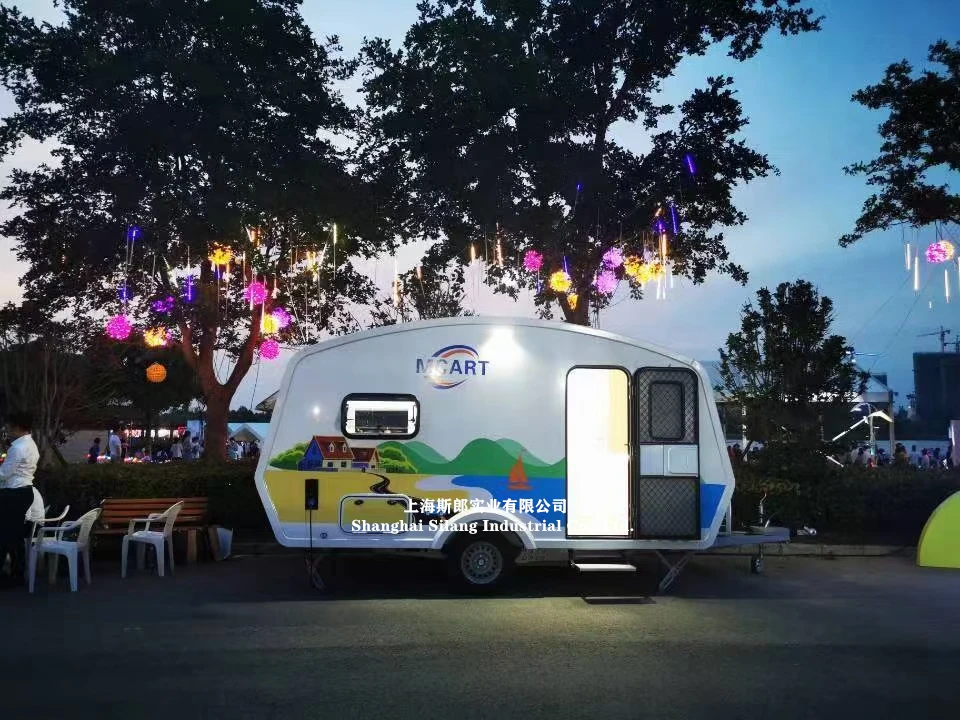 European Community standard camp park trailer travel trailer, family camping trailer