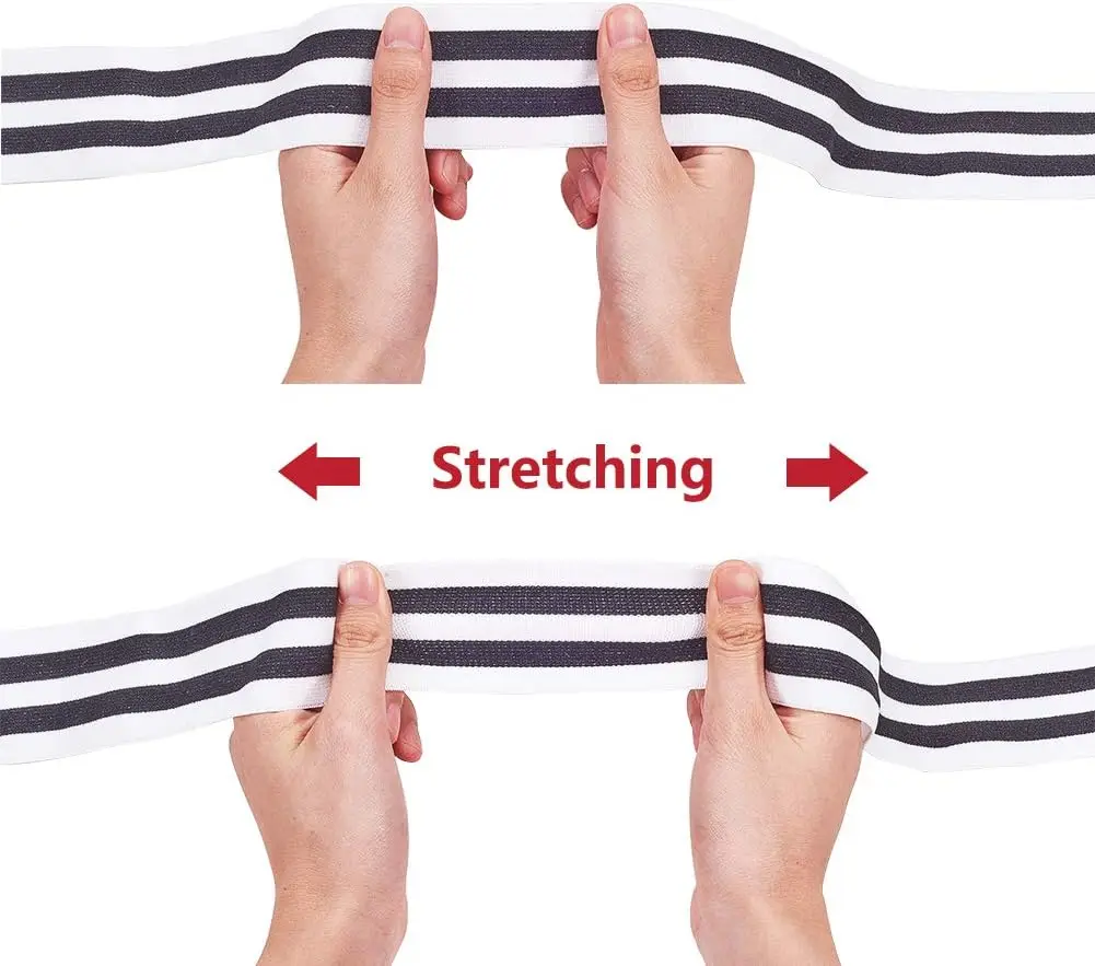38mm Stock available clothing accessory jacquard flat stretch  elastic waist band for trouser boxer cuffs