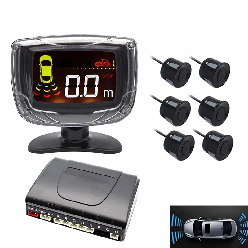 Universal Car Parking Sensors Kit Security Buzzer Radar Warning Park Aid LCD Display Car 6pcs Park Sensor Parking Sensor System