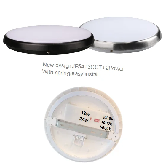NEW DESIGN ! Easy installation 2powers+3cct CE  12W 18W 24W 36W Dimmable flushmount ceiling light ceiling lamp for bath room