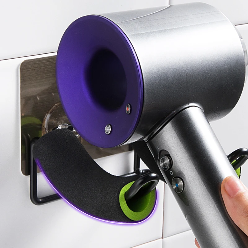 Wall Mounted Holder Metal For Dyson Supersonic Hair Dryer Self Adhesive Wall Hanging Power Plug And Nozzles Organizer